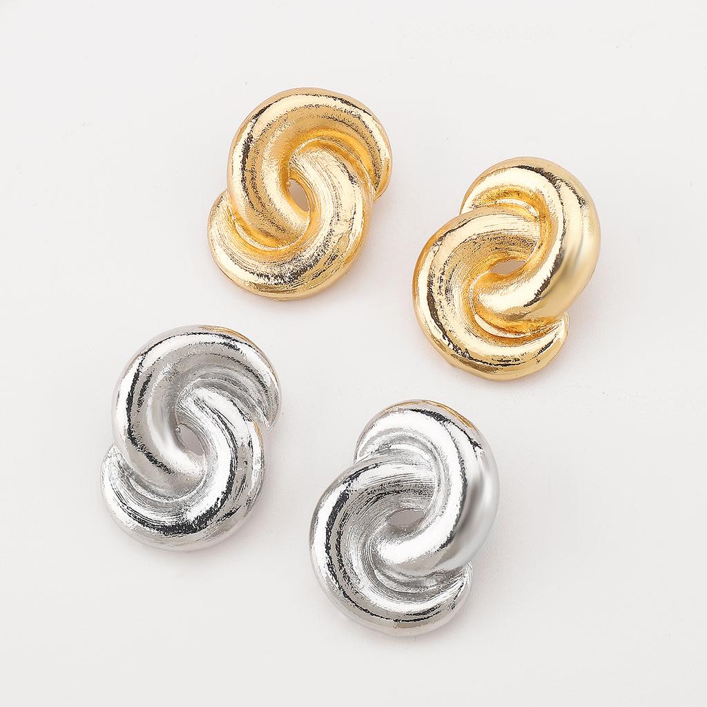 New European American Simple Spiral Stud Earrings Minority High Grade Twist Shape Earrings For Women Trendy Fashion Jewelry