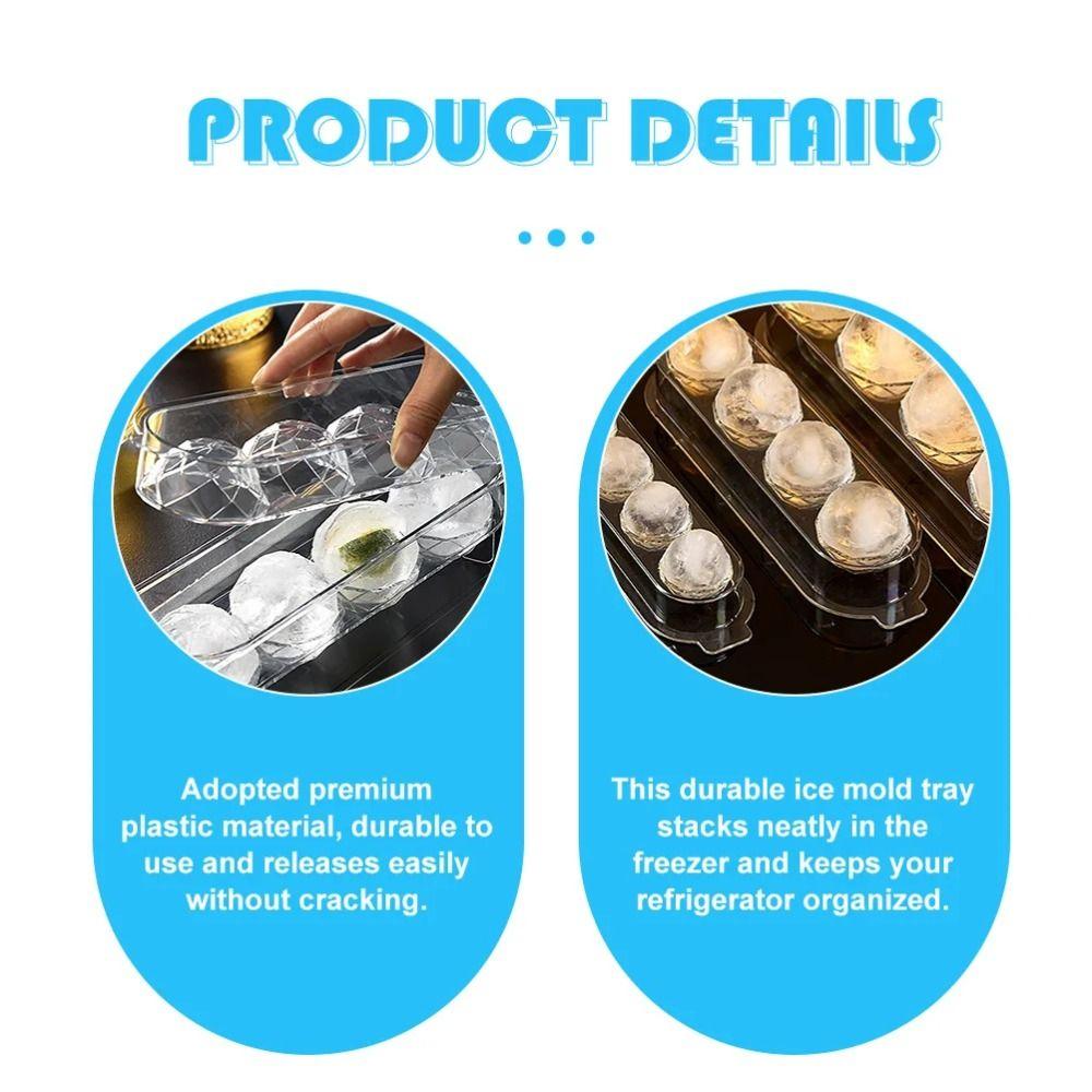 Reusable Design Ice Cube Tray Freezer Safe Ice Ball Mold Spherical Ice Maker Kitchen Accessory