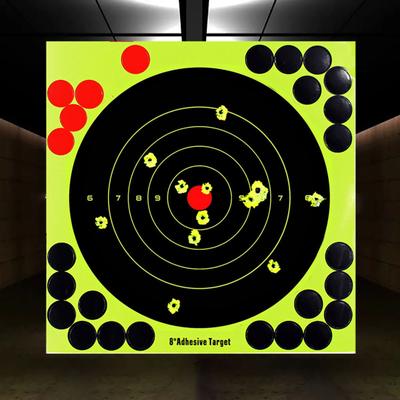 10 Stück 8-Zoll-Splatter-Zielaufkleber, selbstklebende Bullseye-Schießscheibe, fluoreszierend gelb, für das Training von Schießwettbewerben im Innen- und Außenbereich