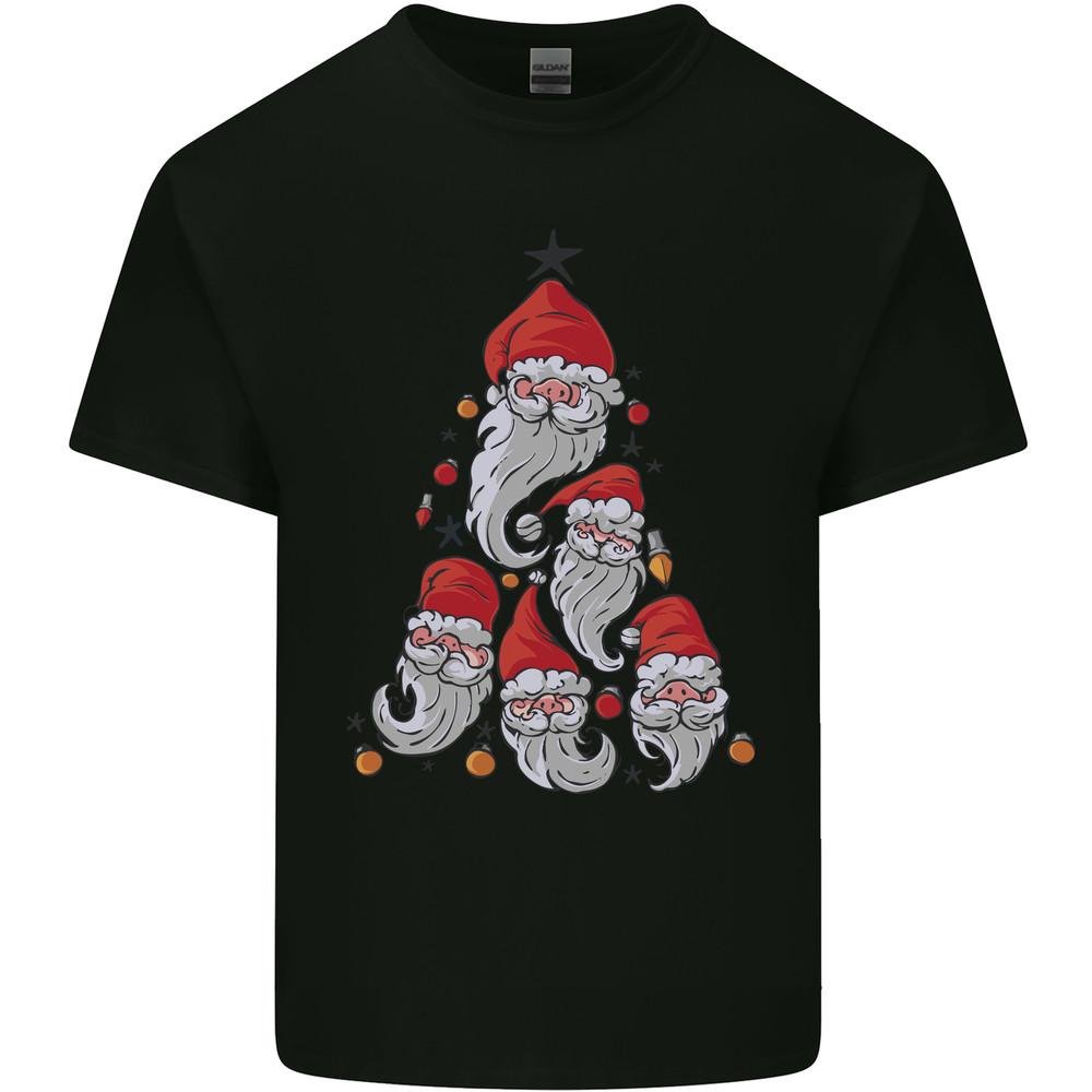 Santa Clause Christmas Tree Mens Light Cotton T-Shirt Unisex T-Shirt S