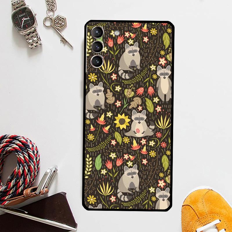 Cute Raccoon Case For Samsung Galaxy S25 Ultra S21 S22 S23 S24 Ultra S9 S10 S20 Plus S25 FE Cover Coque