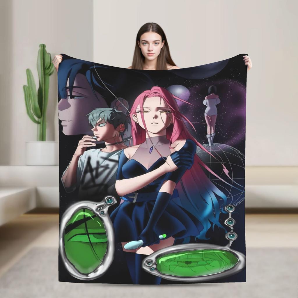 Soft Warm Blanket Decorative Alien Stage Manga Character Artwork Throw Blanket Flannel Bedspread For Couch Bed Sofa Bed Cover