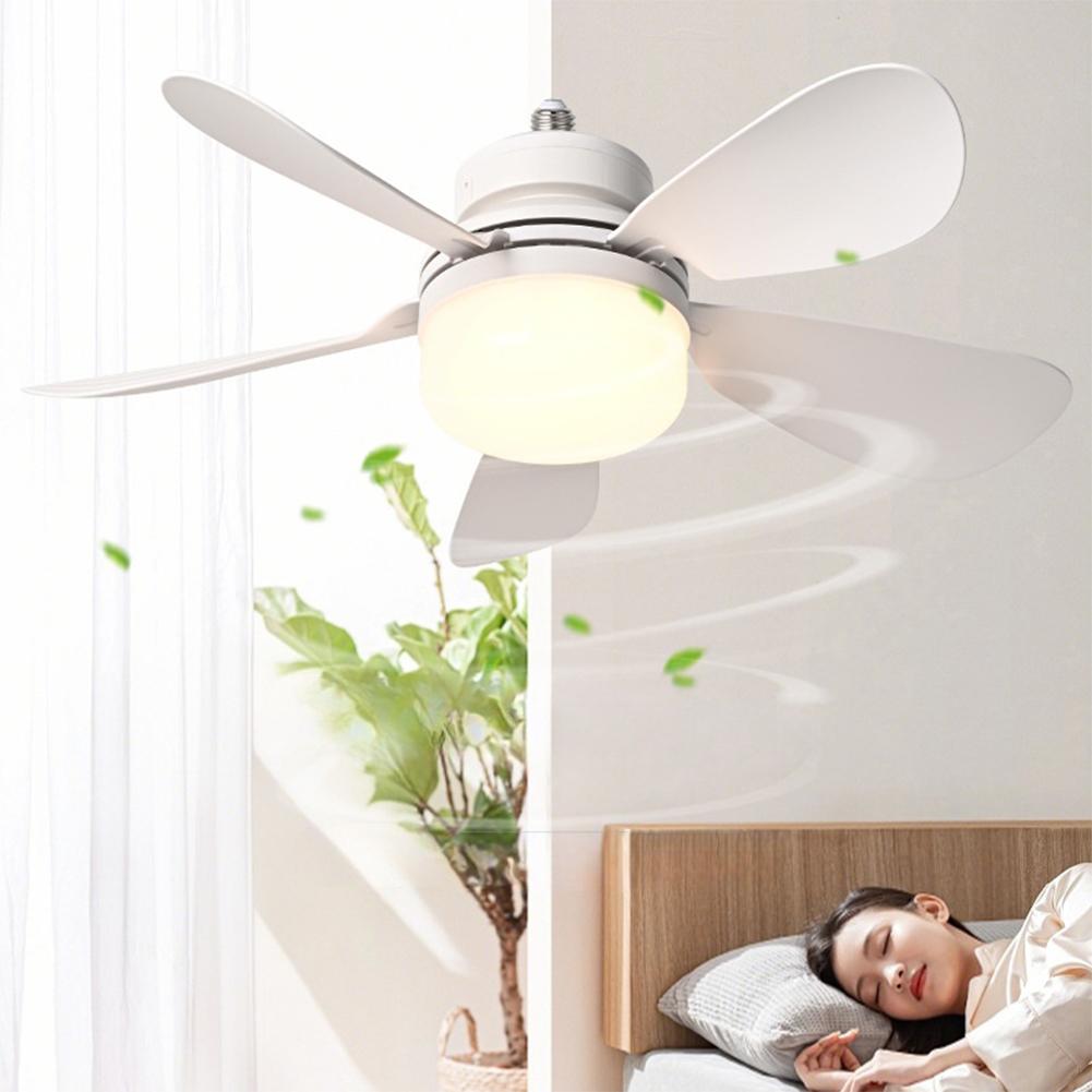 2 In 1 Hanging Fan with LED Light 3 Gears Universal Dimming Fan Timing Modern Smart Cool Fan for Dining Room Bedroom Living Room