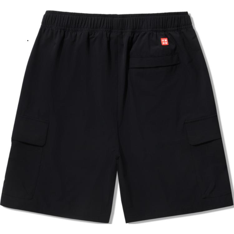 Li Ning X Billionaire Boys Club Collaboration Skateboard Series Mid-Rise Loose Straight Casual Shorts Men shorts Black AKSU949-2