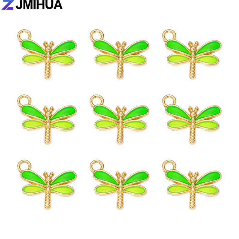 15PCS Enamel Colorful Dragonfly Charms Pendant Supplies For DIY Handmade Earrings Bracelets Jewelry Making Findings Accessories