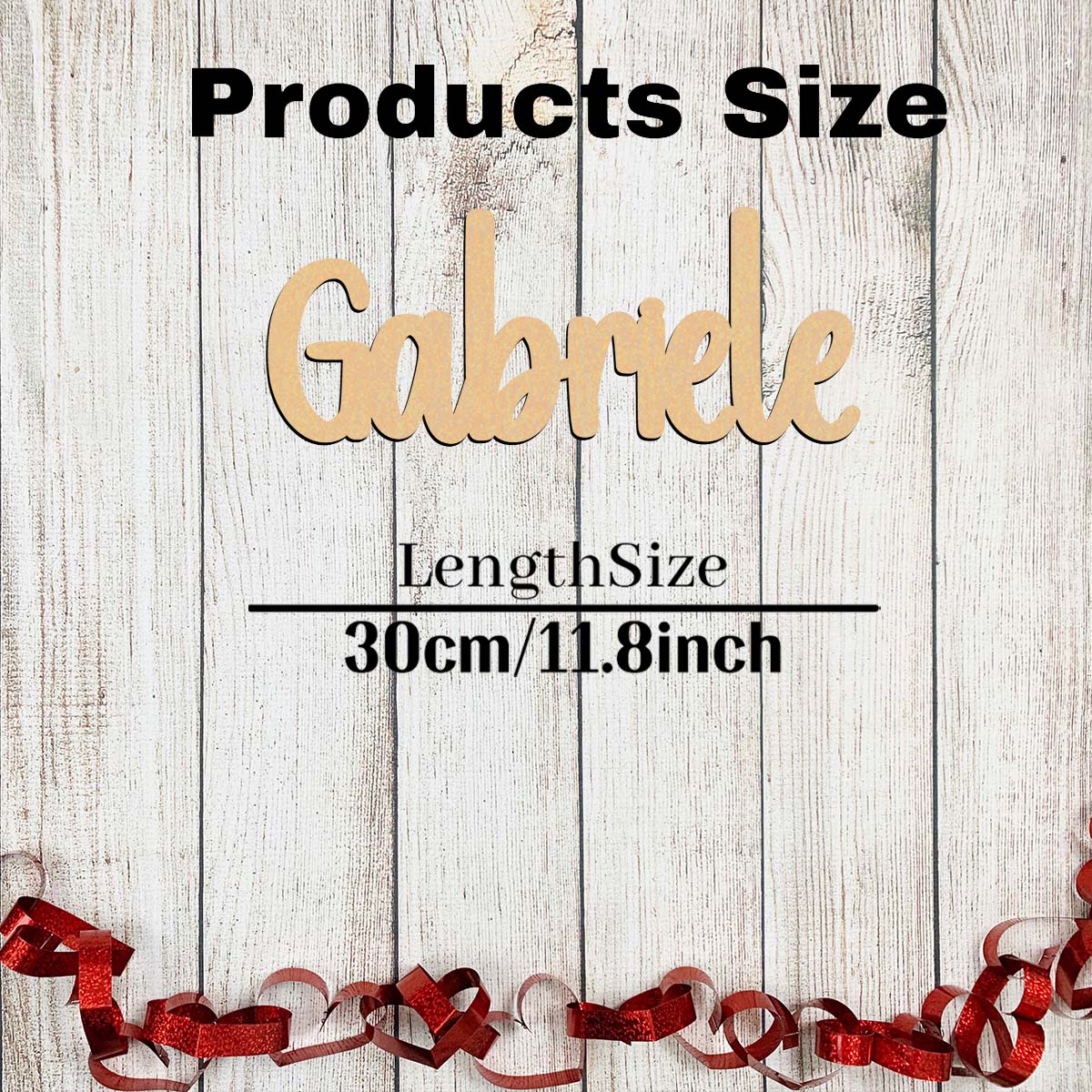 

1pc Funny Gabriele example Custom Name Wood Material Wooden Plaque Wooden Decor Handcrafted with Elegant Cursive Lettering S30cmLength