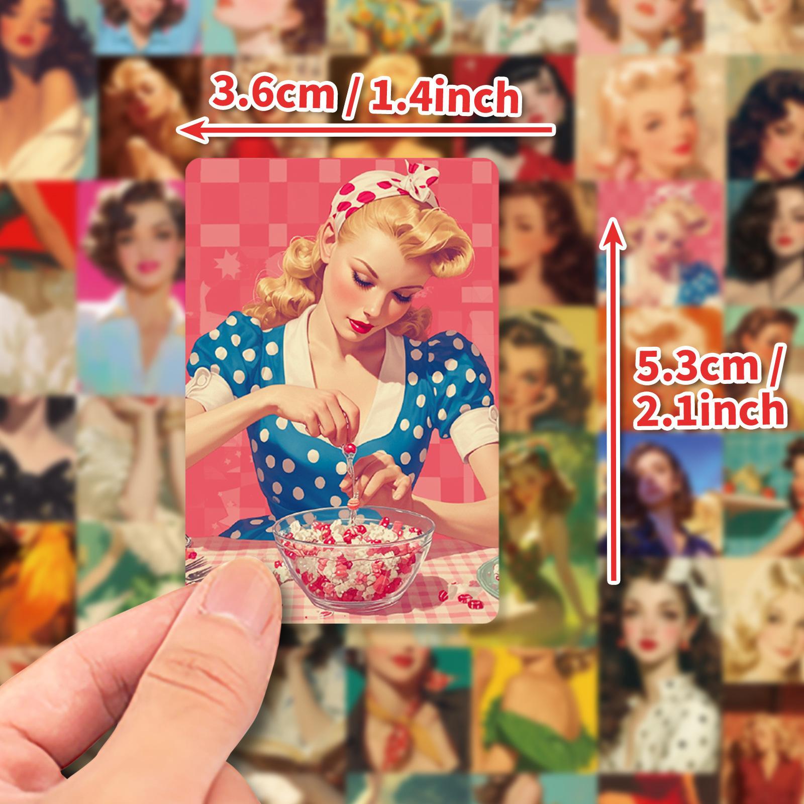 

50 Ретро Девушки 7080-х Наклейки в Стиле Постера Европейские и Американские Ностальгические Сексуальные Девушки Наклейки-Дудлы