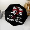 Custom Name England Rugby Theme Automatic Umbrella, Lightweight & Portable, 8 Rib, Perfect for Outdoor Travel, Birthdays, Christmas, Gifts.