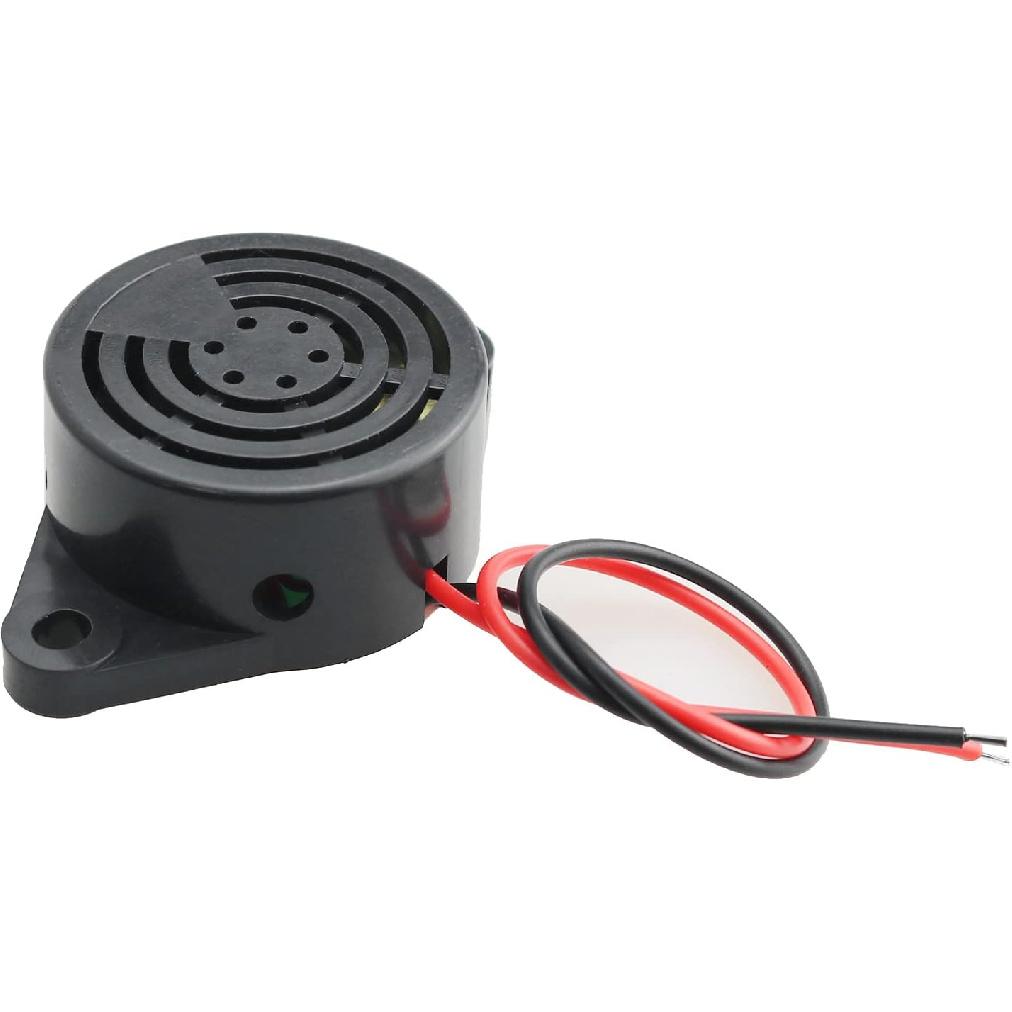MEETOOT Piezo Electric Tone Buzzer Alarm DC 3-24V 30x15mm High Decibel Continuous Sounder Electronic Buzzer Alarm for Physics Circuits Continuous