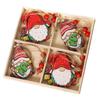 12pcs Wooden Christmas Ornaments Cute Biscuits Couple Faceless Santa Christmas Home Party Ornaments Decorations
