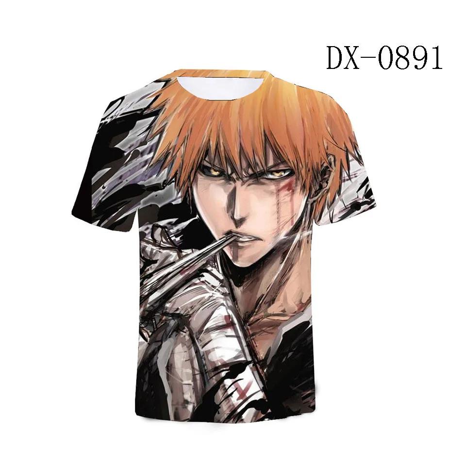 Summer Round Neck 3D Anime Bleach Printed Top Fashionable Casual Short Sleeved Children's Boy T-shirts