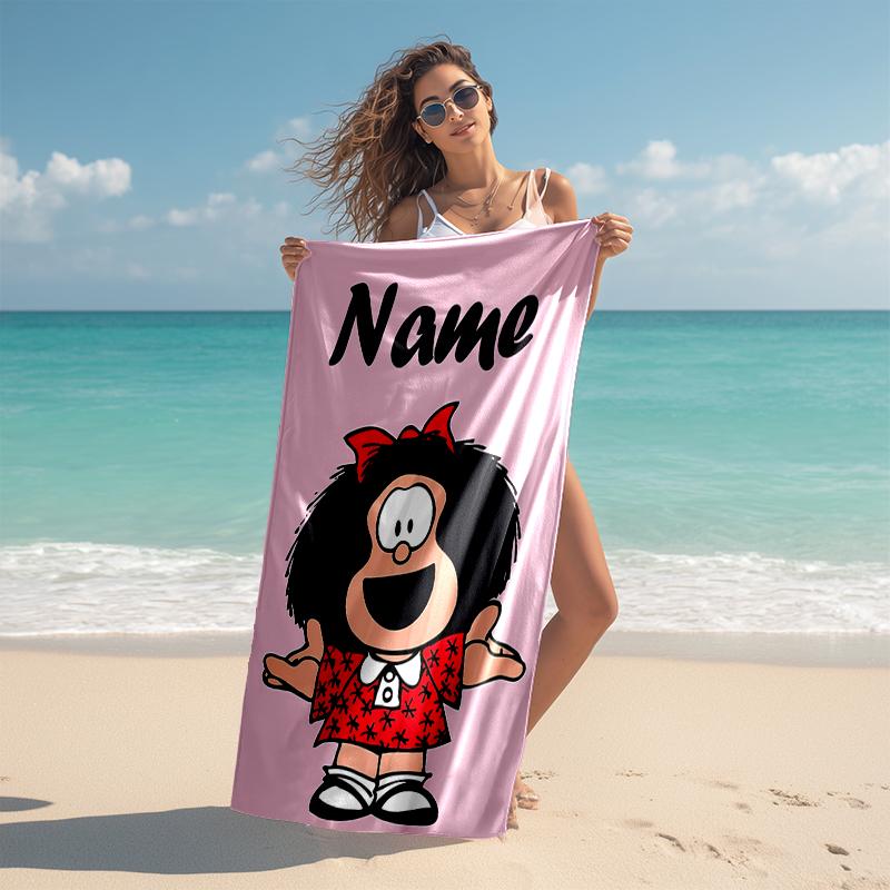 Personalized Customized Proof Beach Towel with Mafalda Pattern - Soft, Absorbent,quick-drying,perfect Swimming,camping&bathing