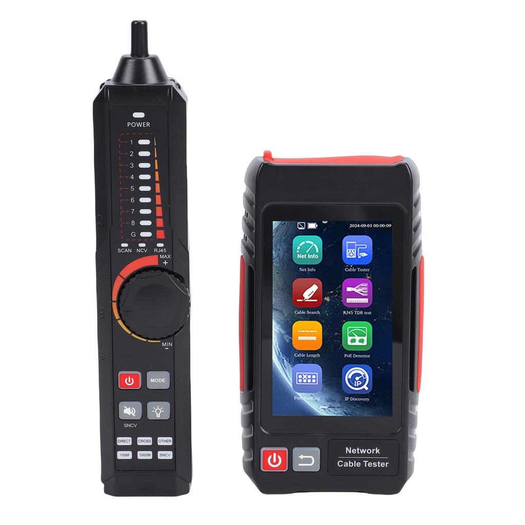 Network Cable Tester Multifunction RJ45 UTP Ethernet Cable 4in IPS Touch Screen Support Network Tools VFL OPM POE++