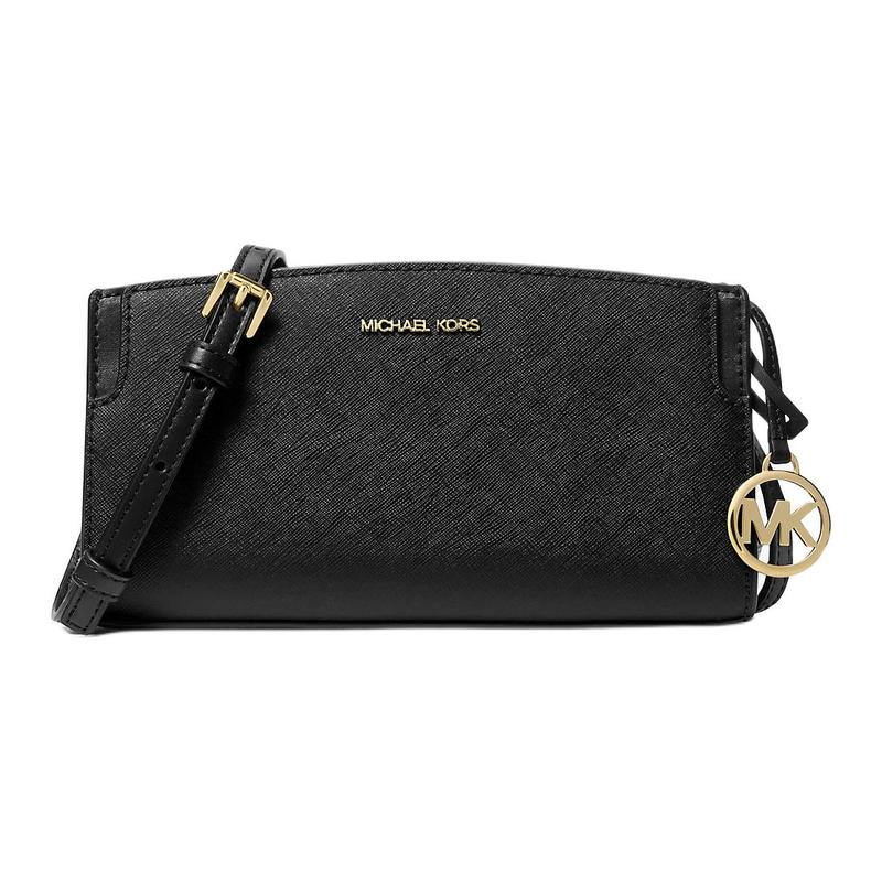 MICHAEL KORS Becca Gold Hardware Logo Saffiano Leather Crossbody Bag Small Women s Black чёрный