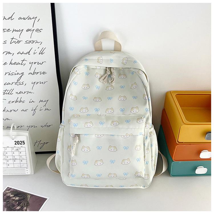 Shoulder Bow Junior High School Students Cat Backpack Girl Large Capacity Cute Backpack Tide.