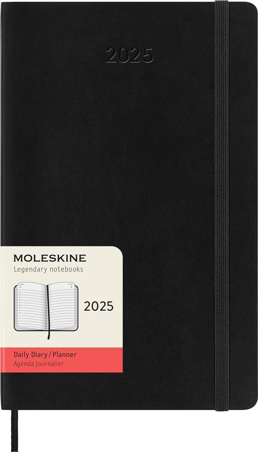 

Moleskine Classic 12 Month 2025 Daily Planner, Soft Cover, Large (5 x 8.25 ), Black, 400 pages