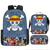 Animation ONE PIECE schoolbag three-piece play peripheral backpack large capacity middle school student outdoor campus computer bag
