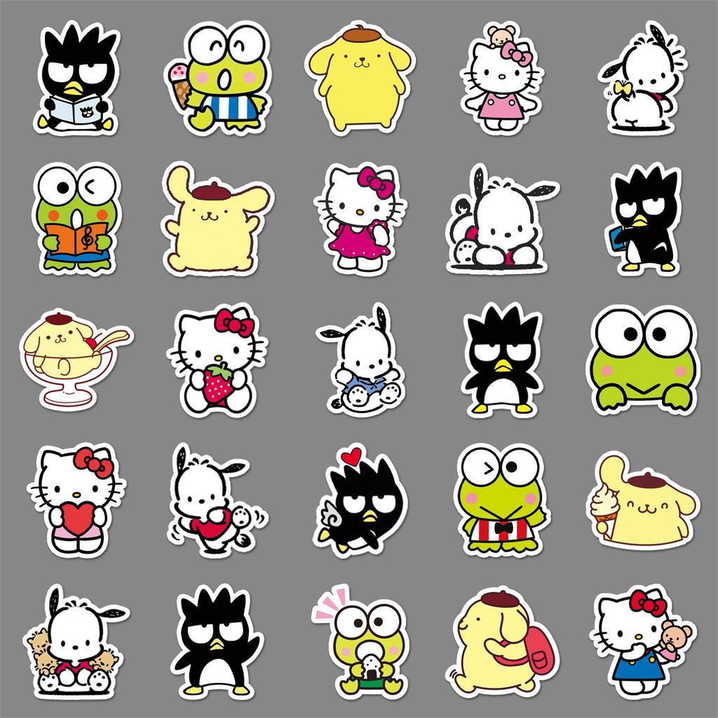 51 Sanrio Stickers: KT Cat, Pompompurin, Cinnamoroll - Waterproof Cartoon Decoration for Suitcases