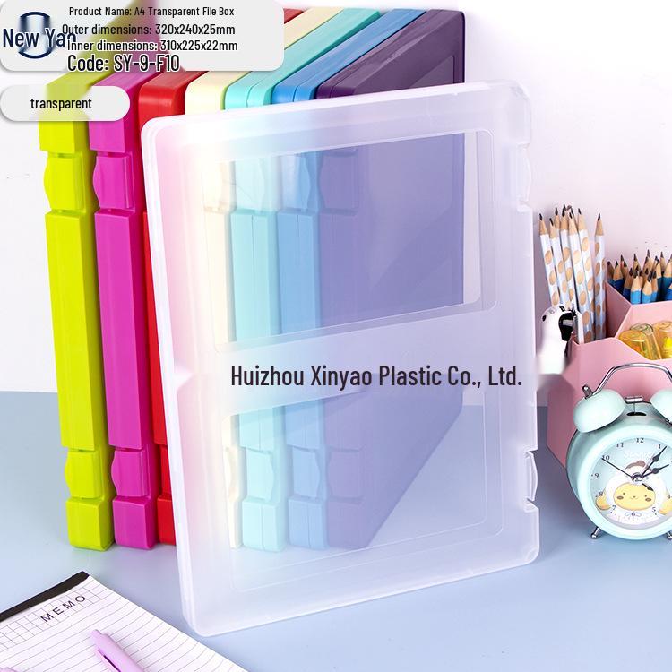 Large Capacity A4 File Box with Pen Slot & Clipboard for A5 Paper Storage