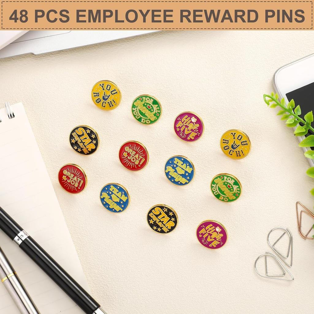 Zeyune 48 Pcs Recognition P Employee of The Month Lapel Pin 3/4 Inch Employee Appreciation P Team Gift for Award Employees Staff Bulk(Reward Style)