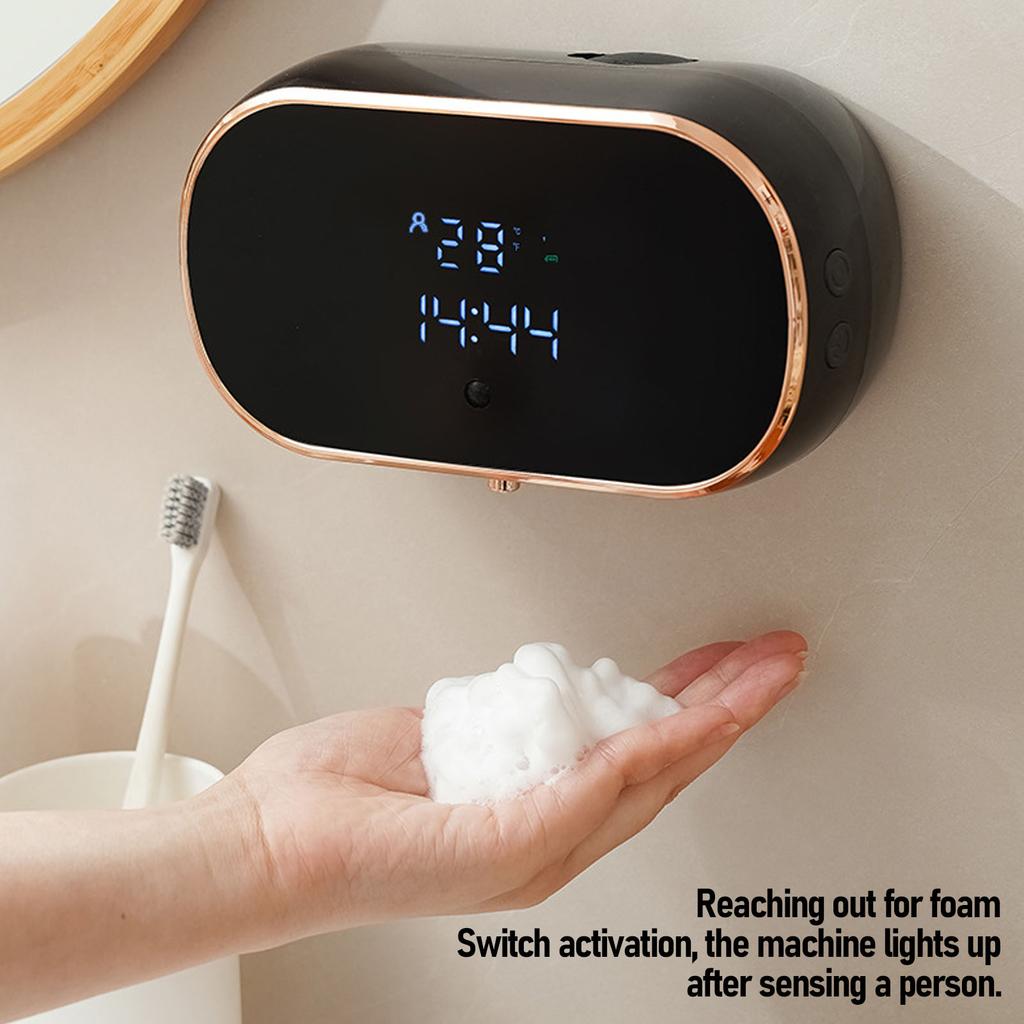 Automatisk skumtvåldispenser 350 ml Väggmonterad USB Beröringsfri Handtvåldispenser med Klister för Badrum Kök