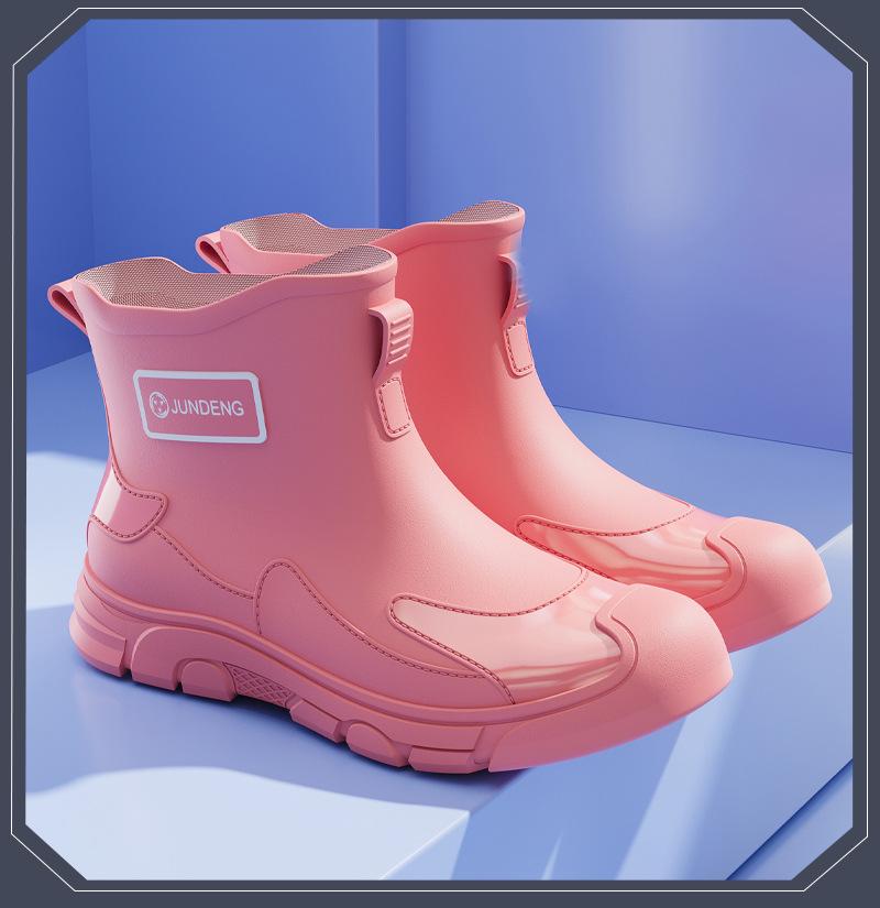 Cross-Border Fashion Men's Short Rain Boots - Trendy, Cool, Warm Rubber Wading Shoes for Outdoors