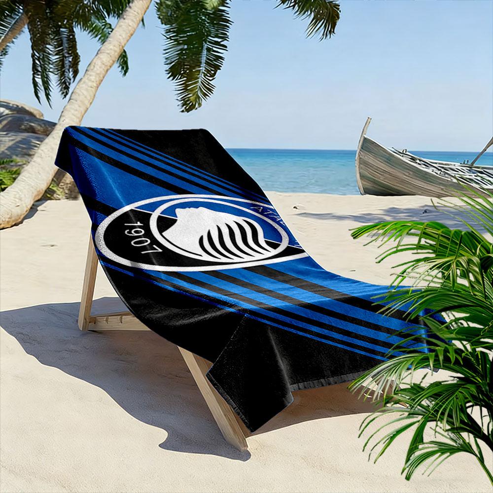 Giant Beach Towel Atalanta BC 1907 Nerazzurri, Quick Dry Microfiber, Ultra Soft, for Soccer Fan Gift