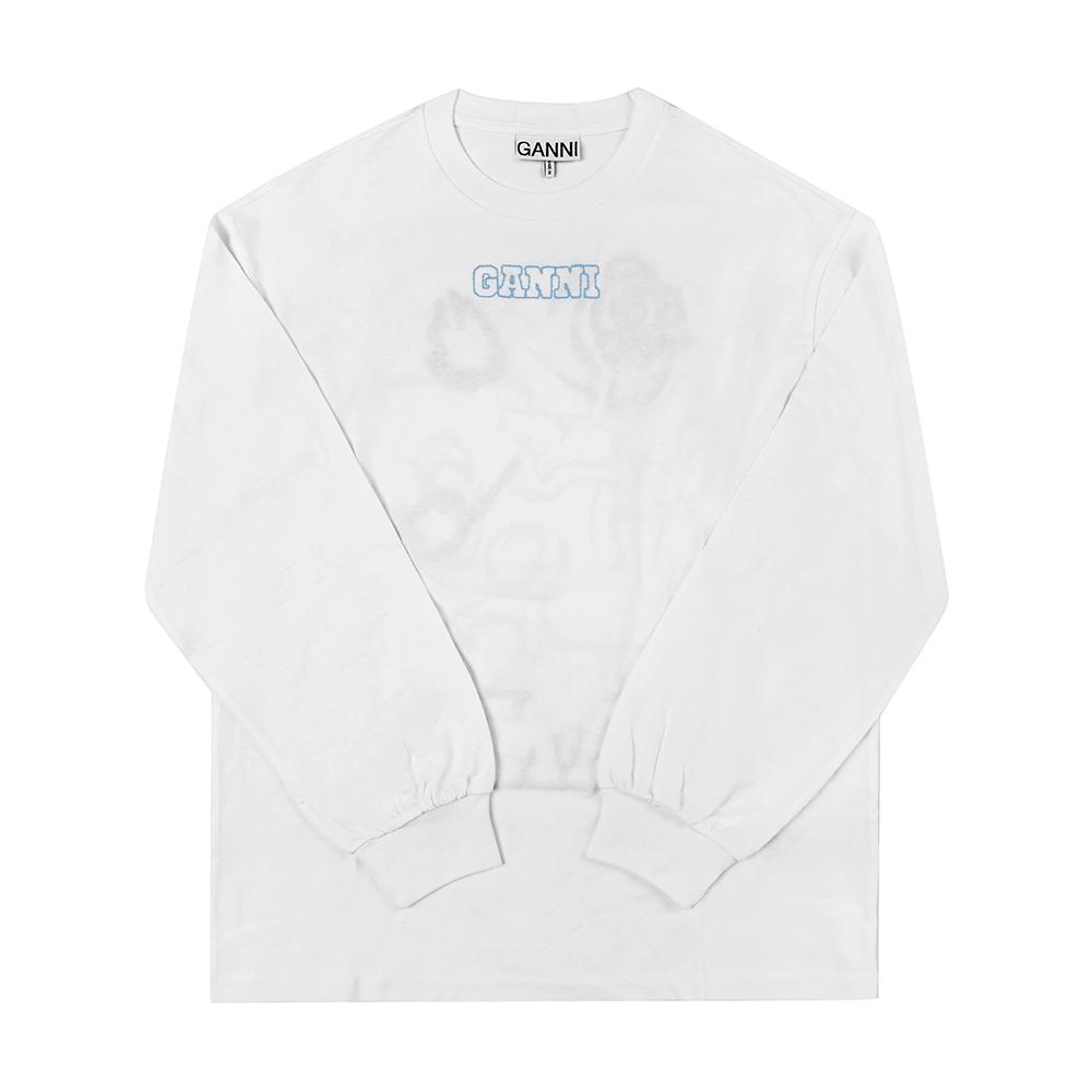 

Женская футболка с длинным рукавом Ganni T3999 151 с принтом логотипа Future T3999 151 (S)