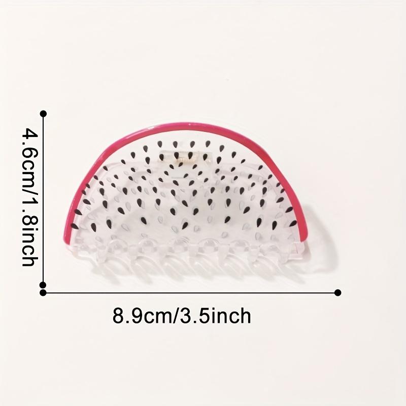 1pc Dopamine Dragon Fruit Hair Clip for Women-Cute Cartoon Design, Clear & Pink Acrylic Hairpin with Black Dots