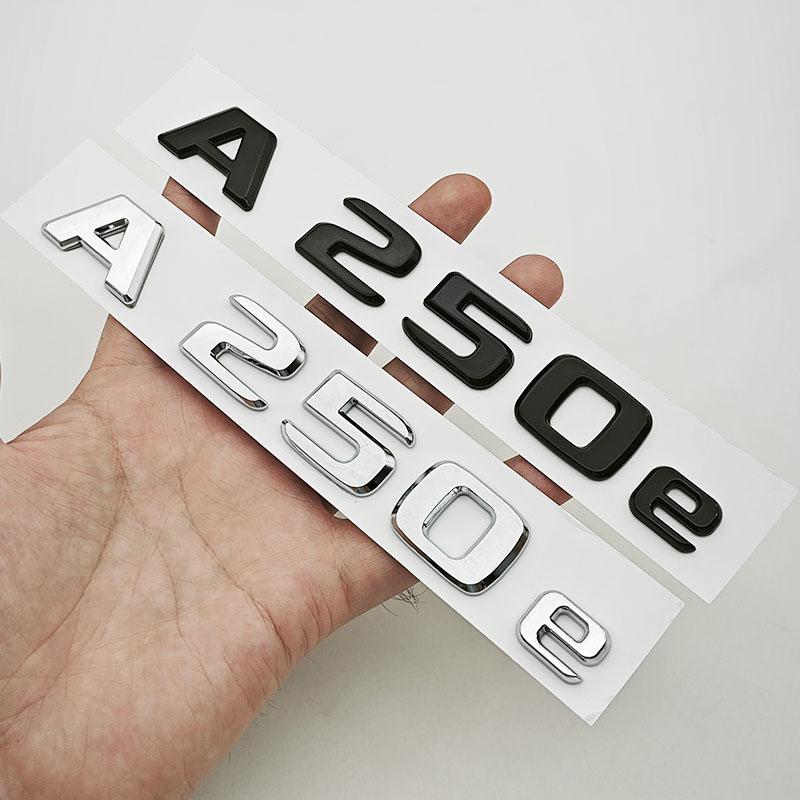 BRI4 NEW 3D ABS Car Letters Logo A250e Badge Sticker Rear Trunk Emblem Decals For Mercedes Benz A250e W177 Tail Marking