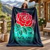 England rugby Custom Name Flannel Blanket Personalized Soft Warm Plush Throw Blanket Customized Gift for Family Friends