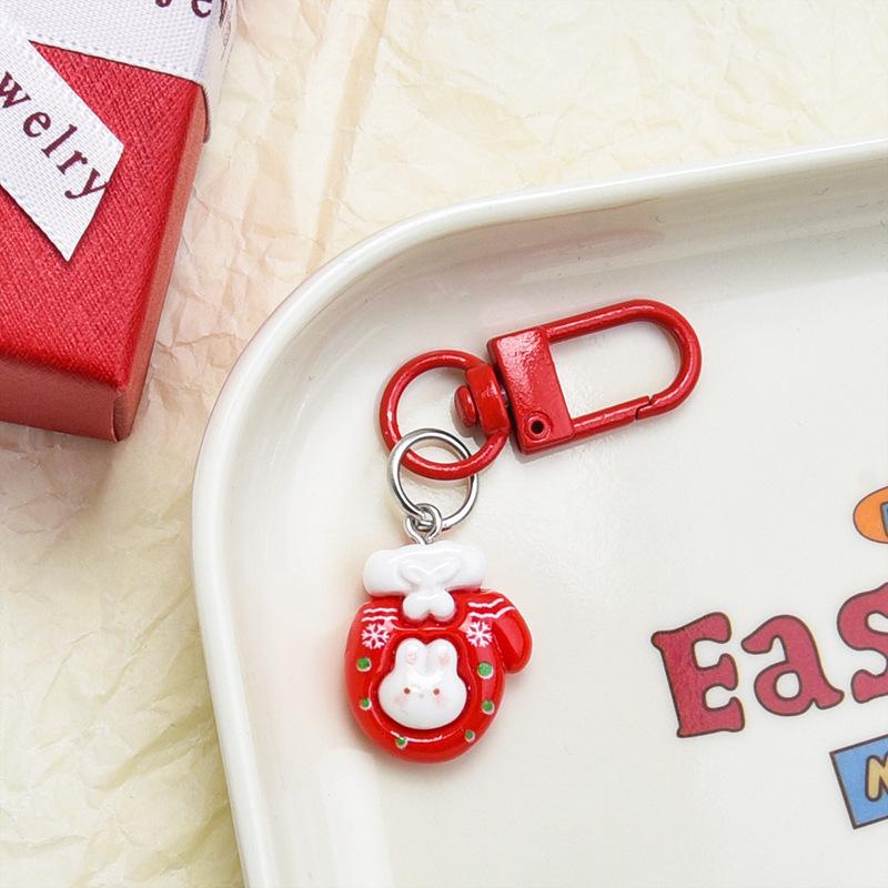 Cartoon Weihnachten Schlüsselanhänger Niedlich Harz Weihnachtsmann Weihnachtsbaum Anhänger Schlüsselring Taschenzubehör Feiertagsparty Weihnachtsgeschenk