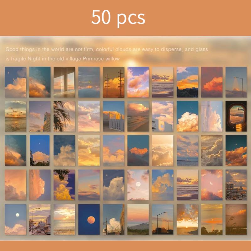 

50 pcs Star and moon sky theme Stickers book INS Beautiful scenery Stickers aesthetic Decorative Diary Scrapbooking material