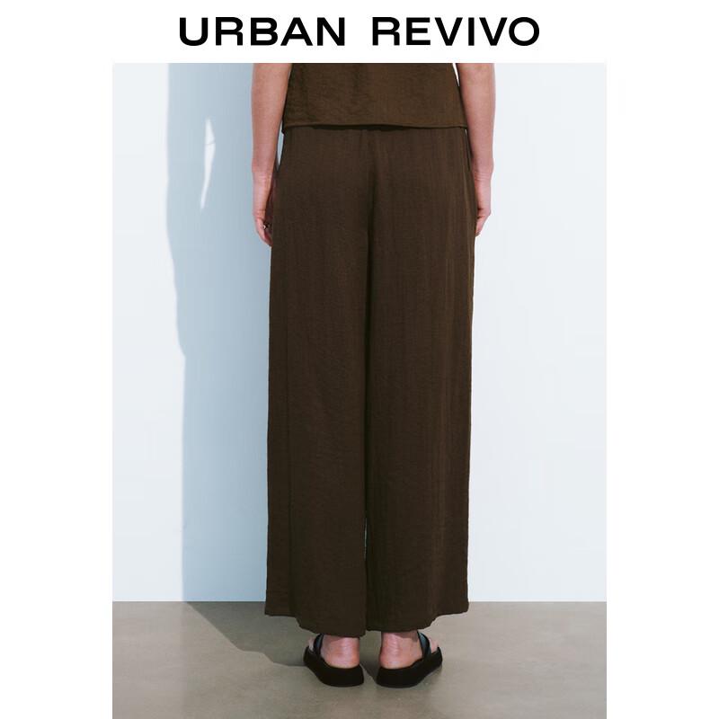 UR Women's Retro Casual Elastic Waist Wide Leg Pants