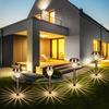 4 PCS Solar Powered Energy LEDs Lawn Light Spike Lamp Sensitive Light Control/ IP44 Water