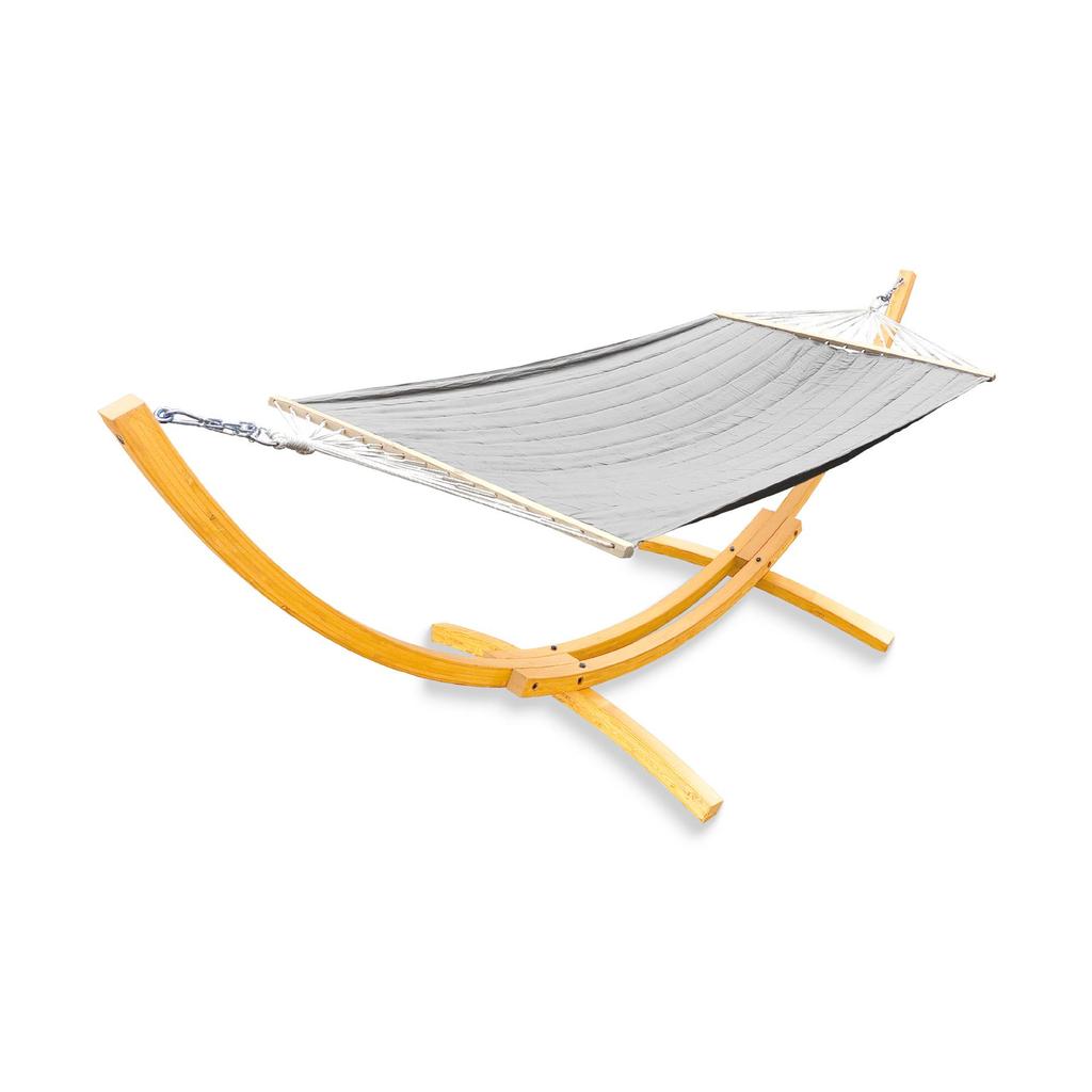 Outdoor Balcony Rocking Chair and Swing Hammock with Wooden Stand