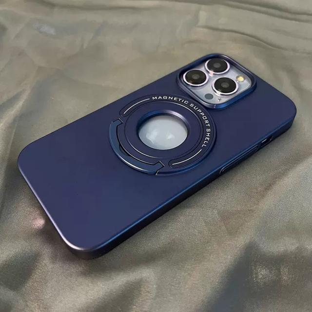 

Роскошный чехол-держатель с магнитной беспроводной зарядкой Magsafe для Iphone 14 13 Pro Max Plus, противоударный матовый жесткий чехол для ПК for iphone 14 plus синий