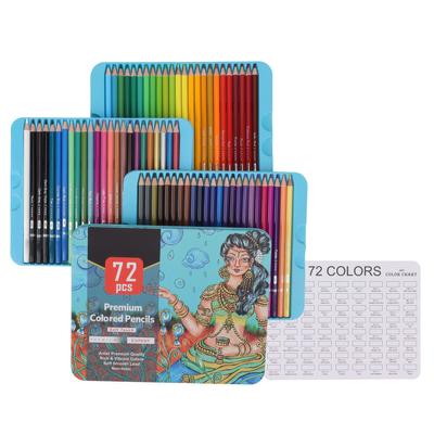 72 Crayons de couleur Professionnels Mélange Facile Mine Graphite Huileux Crayon de couleur Crayons à dessin pour