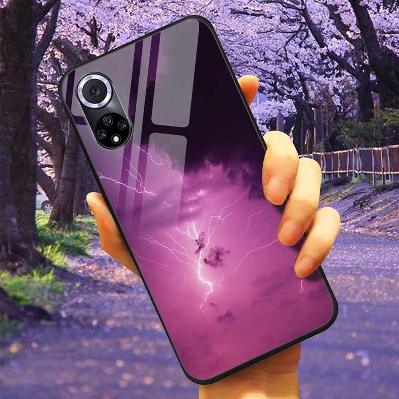 For Honor 50 Pro Case Tempered Glass Starry Marble Hard Back Cover for Huawei Honor 50 Phone Cases Honor50 Protective