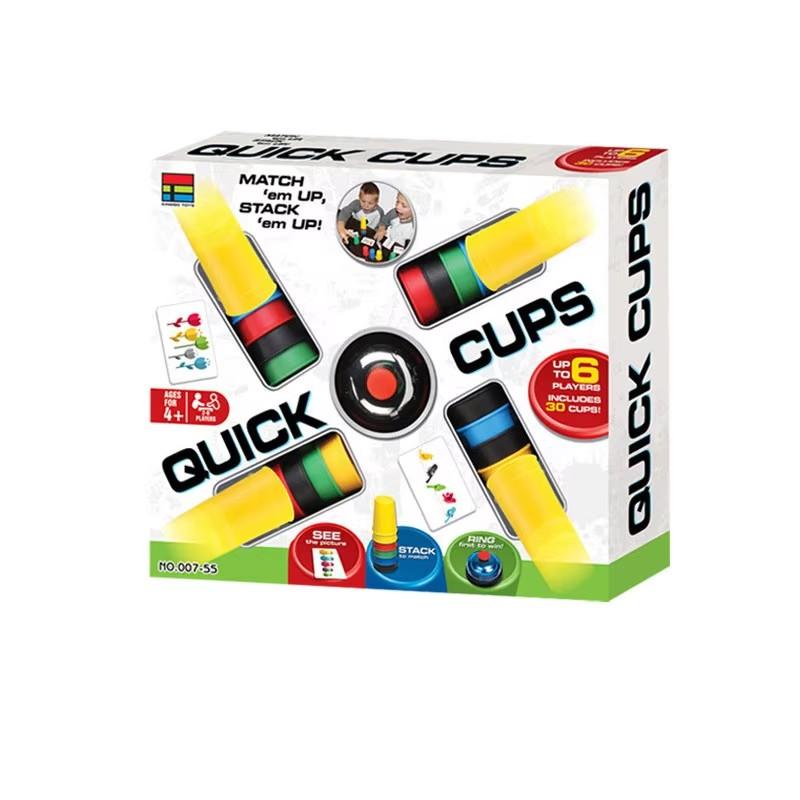 Montessori Colorful Stacking Cup Game With Cards Kids Educational Intellectual Enlightenment Color Cognition Logic Training Toy