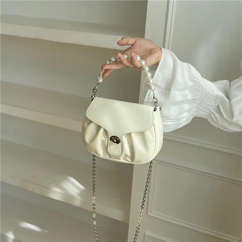 

Модная маленькая сумочка Joker с милой текстурой, новая сумка Pearl Cloud с цепочкой для подмышек, переносная сумка через плечо, сумки через плечо для женщин