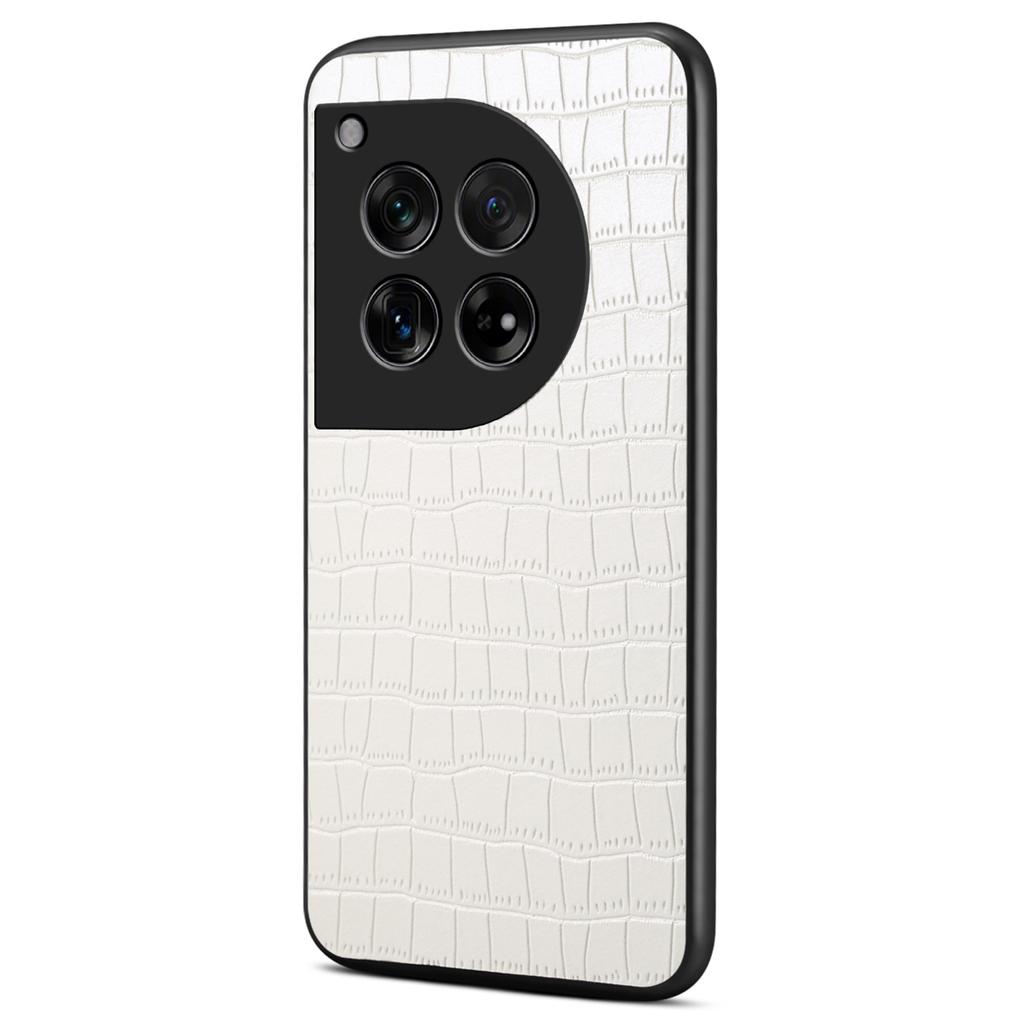Für OnePlus 12 5G Rückseite Hülle Krokodiltextur Leder Stoßabsorbierende Handyhülle
