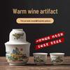Conjunto de Vinho Quente: Jarra de Vinho Queimado em Cerâmica com Copos de Baijiu para Vinhos Amarelos e Transparentes, Capacidade de Duas Liang, Meio Jin