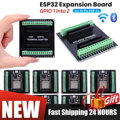 10-1PCS ESP32 Breakout Board GPIO 1 Into 2 + ESP32 CP2102 NodeMCU-32S Lua 30Pin GPIO WiFi+Bluetooth Dual-mode Development Board