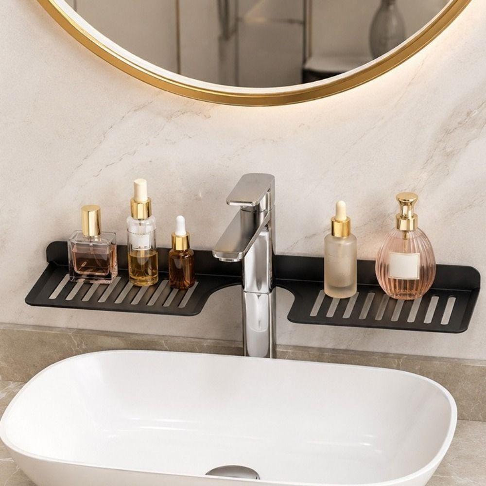 Wall Mounted U Shaped Countertop Storage Rack Water Drainage Kitchen Storage Rack Bathroom