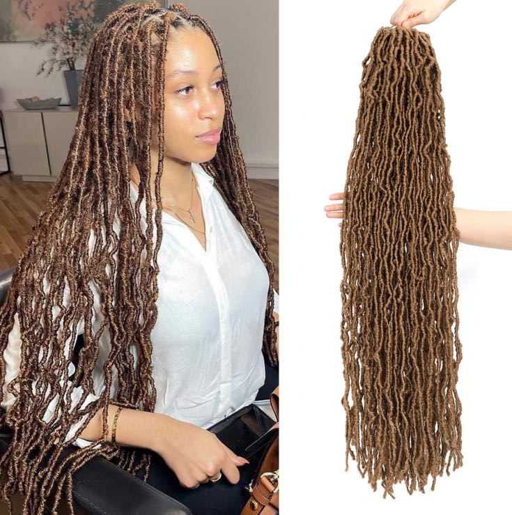 Soft Crochet Synthetic Hair Faux Locs Natural Style Pre Looped Goddess Locs High Temperature Fiber Black Women Braiding