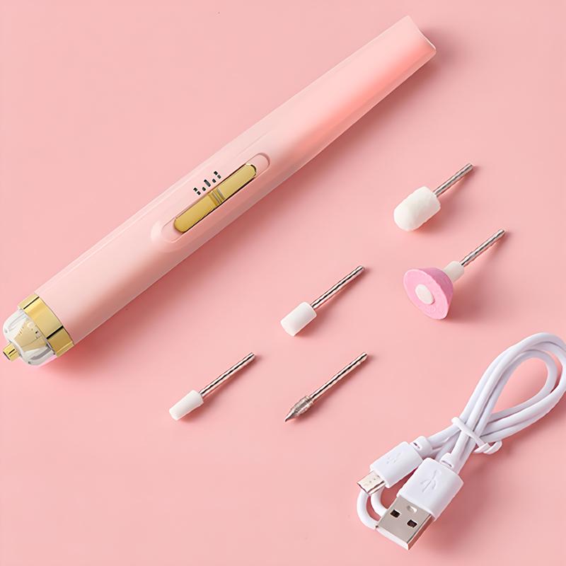 

5-in-1 Electric Nail Art Set Multifunctional Grinding Machine Drill File USB Powered Beauty Care Polishing Tool розовый