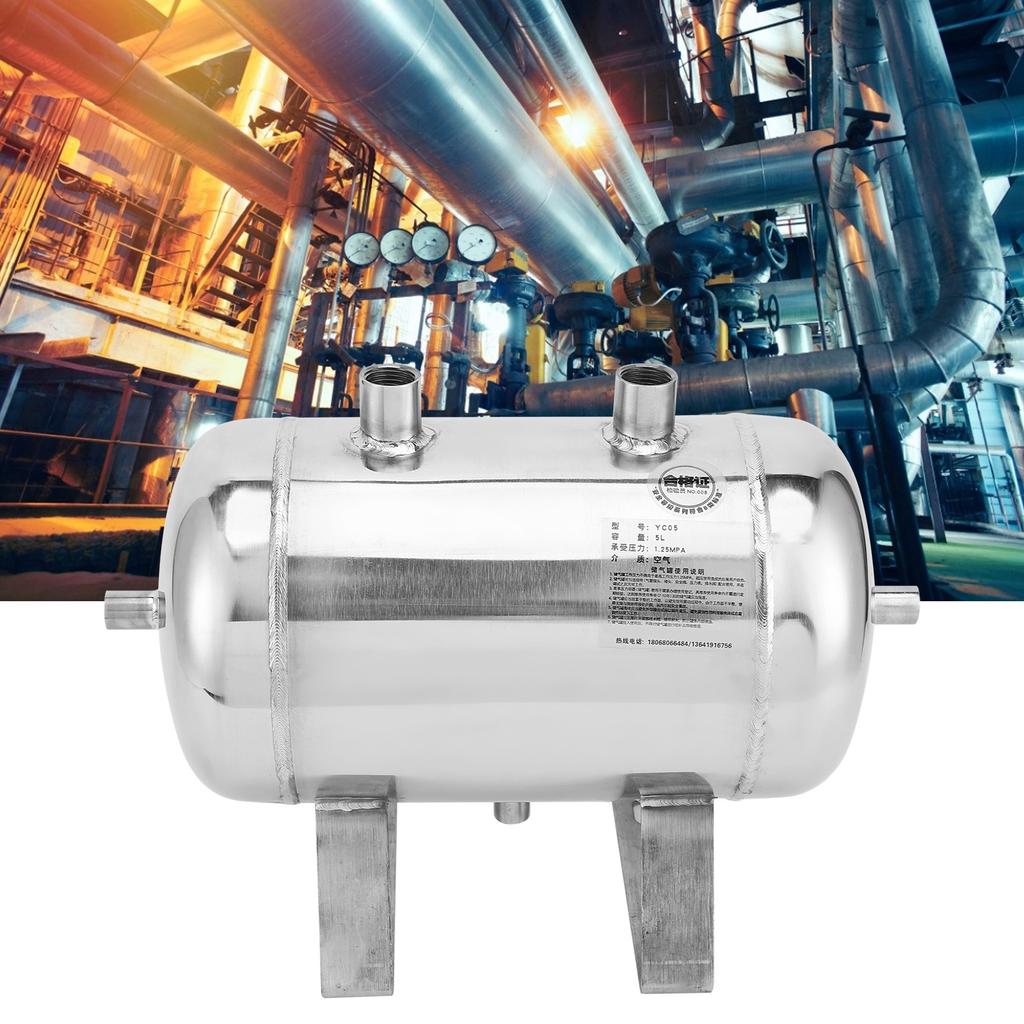 5L Steel Gas Storage Tank Air Reservoir Can 4?Port Container High Pressure 14NPT