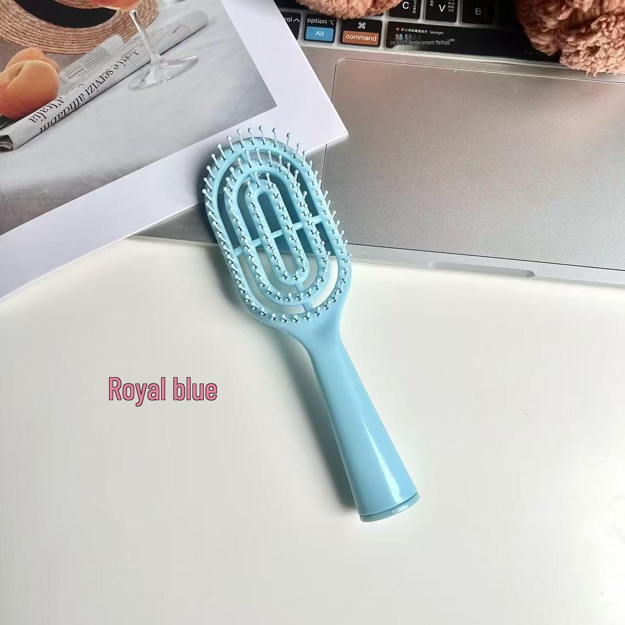 Macaron Massage Air Cushion Comb - Portable & Fluffy Scalp Comb for Female Students and Home Use