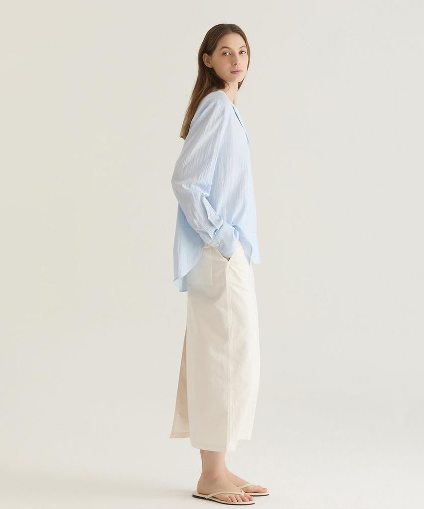Oteumilkape Straight Cotton Skirt - White
